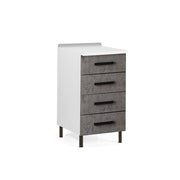 Chest of drawers for kitchen gray concrete 4 drawers in melamine wood cm H 85x50x40