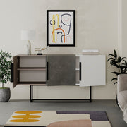 (2c) Tontini sideboard 3 doors color dove gray cement white 150 cm (TONTINITORT)