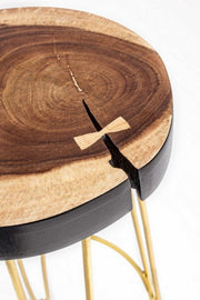 Atmosphere style gold wooden bar stool