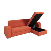 Alyssa corner sofa peninsula reversible orange 247x157