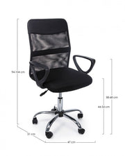 Office armchair with wheels adjustable height 94 - 104h