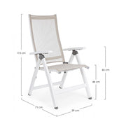 CRUISE Folding Outdoor Armchair White 59x71x h 113 cm