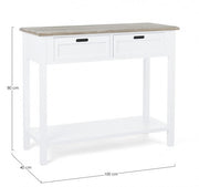 Rustic console Dorotea 2 shabby drawers