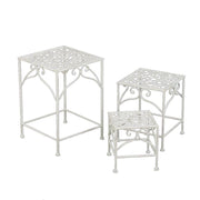 Metal pedestal jessica 1-3 white brush square cm30x30h43