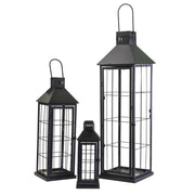 Square black metal lantern 1-3 cm26x26h87,5