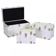 Wooden trunk 1-3 white rectangular