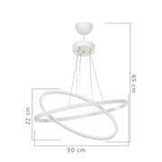 Suspension lamp Muso two white rings Led MDL4438