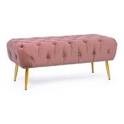 Pink ottoman furniture bench with legs 103 x46x40h cm