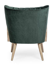 Virna green velvet vintage wooden armchair