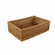 Straight rectangular wicker display basket cm60x40h17