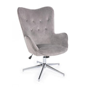 Farida contemporary armchair in gray velvet
