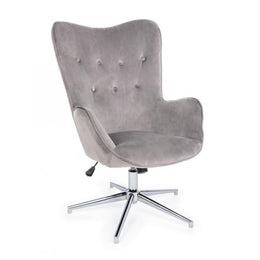 Farida contemporary armchair in gray velvet
