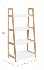 Bamboo bookcase with four shelves BROOKLYN 62x38x h130 cm