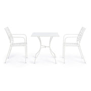Kelsie white steel table 70x70 cm