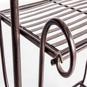 Brown steel coat rack with three shelves Brown MELANIE 55x46x h170 cm