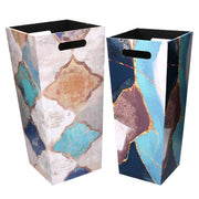 Rectangular morocco blue eco-leather 1-2 umbrella stand cm25x25h53