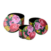 Round eco-leather box 1-3 multicolor cmø27h17,5