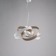 Modern suspension chandelier in white and dove gray iron one light cm 54x h25