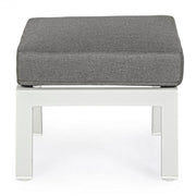 Aluminum ottoman with Kledi lunar cushion
