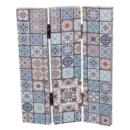Three-panel Ceramic Print Room Divider 120.6x2.5xH180.6x2.5