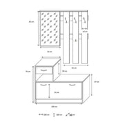 White and sonoma oak entrance wardrobe cabinet 100x25xh.180 cm