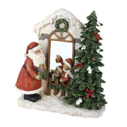 Santa claus resin music box with red led cm22x9,5h22,5