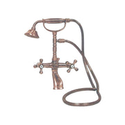 Bathtub mixer tap with antique copper hand shower
