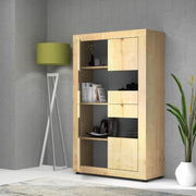 Showcase Living room sideboard with four doors Oak FIESTA 102x45x h162 cm