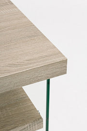 Bilbao wood and tempered glass desk 120x50x76h cm