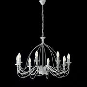 Shabby white iron chandelier eight lights 75x h49 cm