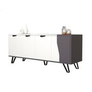 White gray 4-door sideboard cabinet 160x45xh.77 cm