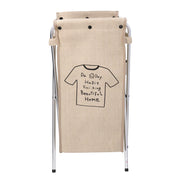 Foldable beige sack fabric basket cm 29x33.5h66