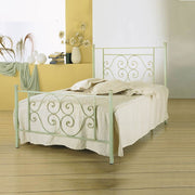 One and a half iron bed with Firenze green footboard