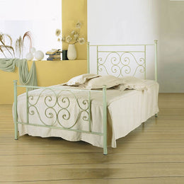 One and a half iron bed with Firenze green footboard