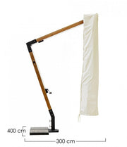 Arm umbrella cover in polyester Capua ecru 3x4