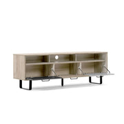 TV stand base with 3 folding doors in oak and gray color 160x35xh.53 cm