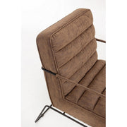 Armchair with armrests and steel frame and brown imitation leather covering 63x74x80h cm