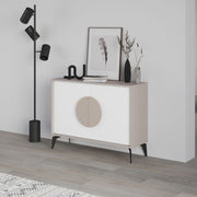 Light Mocha Sideboard 110x35.6x82 cm with White Doors