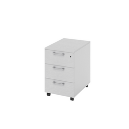 Office 3-Drawer Mobile File Cabinet with Lock, White, 40x58x55cm