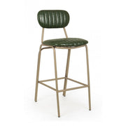 Addy dark green vintage bar stool 41x51x100h cm
