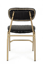Addy modern retro chair with black leatherette steel structure