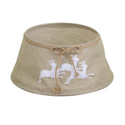 Round beige reindeer folding tree base cover cm ø56h25
