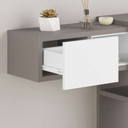 Efes Mocha White Entryway with Mirror - 100L x 30W x 72.5H cm