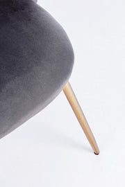 Gray velvet chair with gold legs