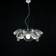 Suspension chandelier in iron White Gray four lights 66x h28 cm