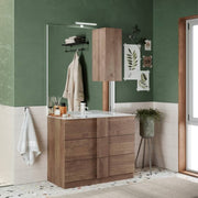 Salemi60 bathroom cabinet with 3 mercure oak drawers