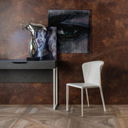 Faux leather chair and white seat 49x56x82h cm