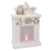 Resin fireplace with white led lights cm21,5x9,5h23