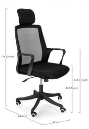 Laurent office chair with armrests black