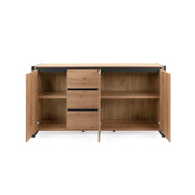 Modern oak sideboard with urban style drawers 160 x 40 x 88 h cm
